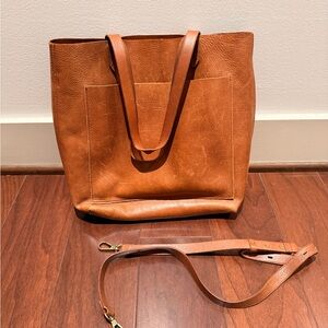 Madewell Brown Leather Transport Tote Bag